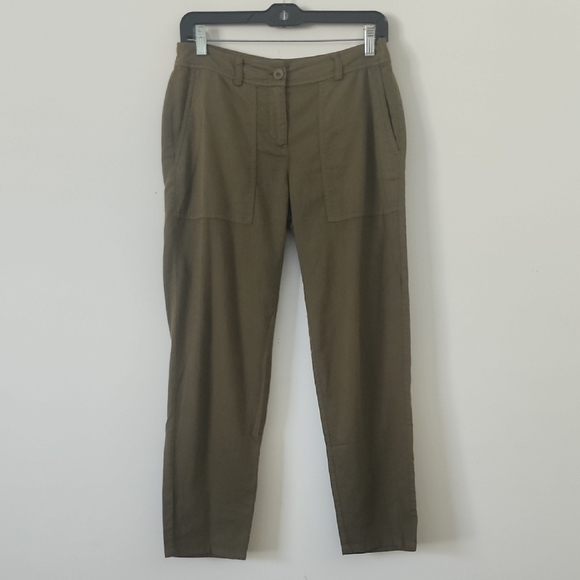 Eileen Fisher Oeganic Cotton Cropped Trousers Pants Size 2P - Picture 1 of 9